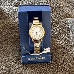 Sergio Valente Gold-Tone Watch with White Dial